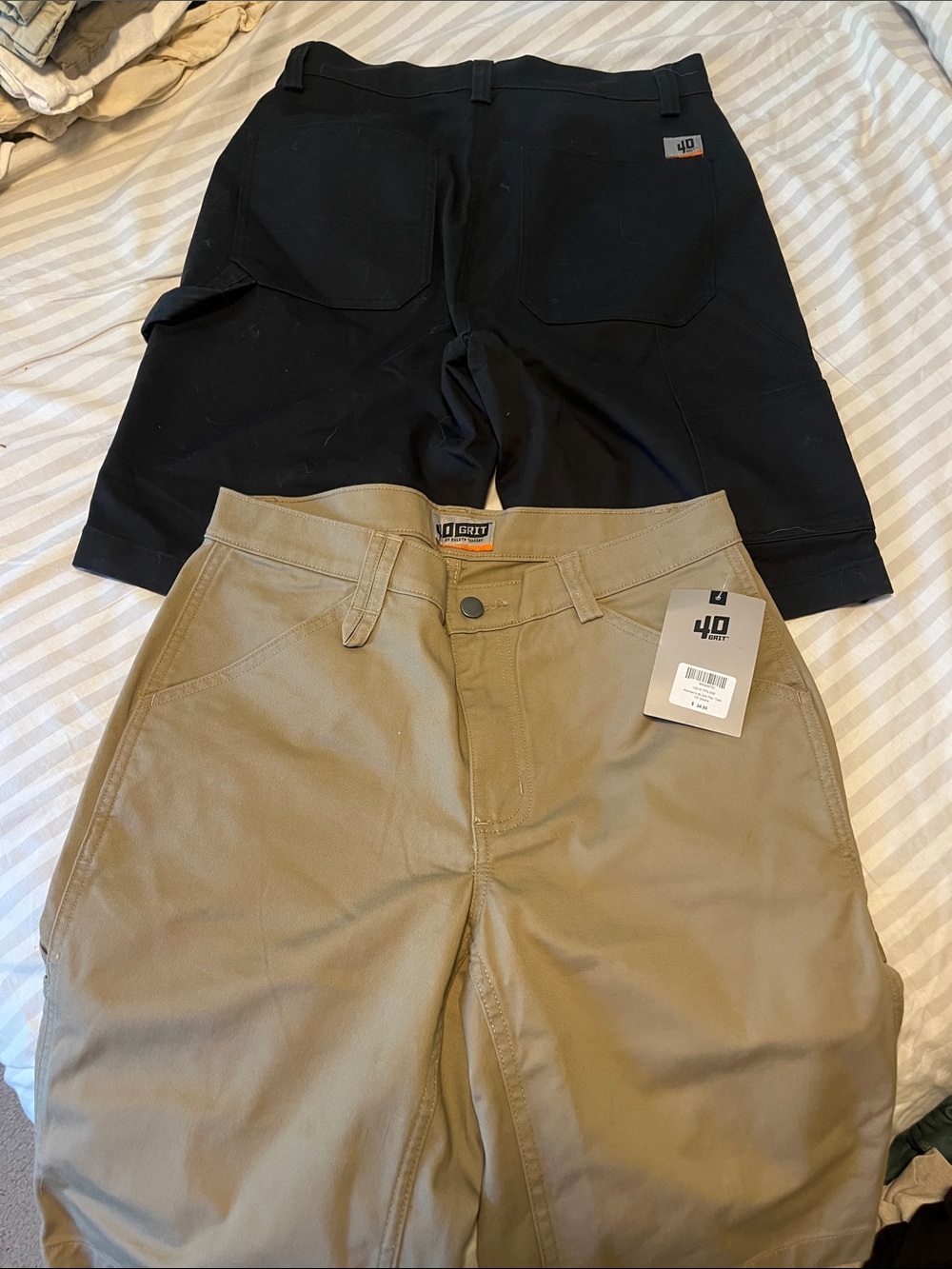 Duluth Trading Co Black and Khaki/Tan Women's Cargo Shorts Pair
